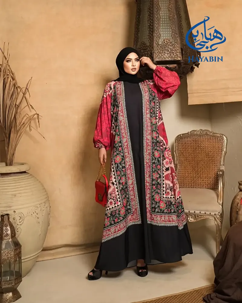 NAWAL Abaya Exclusive Digital Print (Free Size)