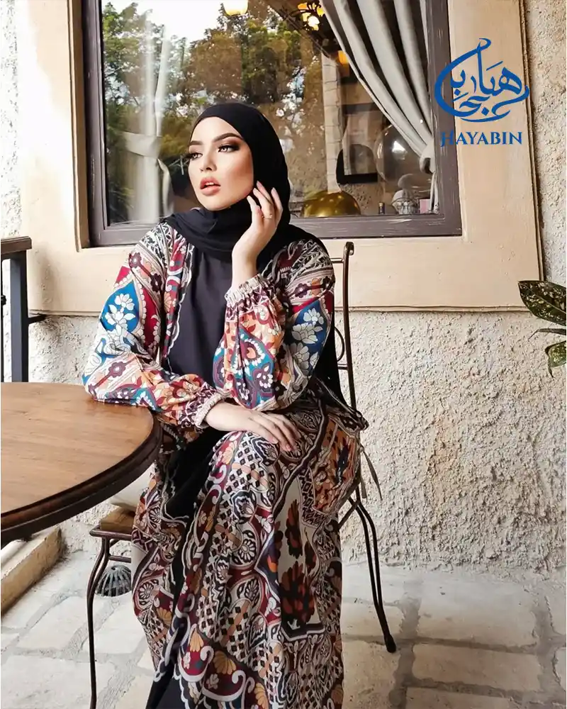 Digital Print Mosavi Abaya Exclusive (Body Size-FREE)
